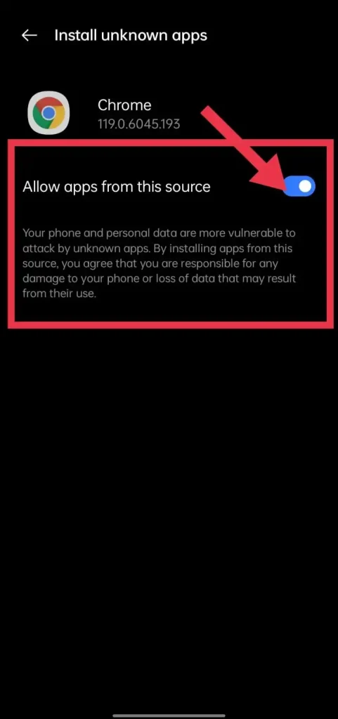 Allow app screenshot