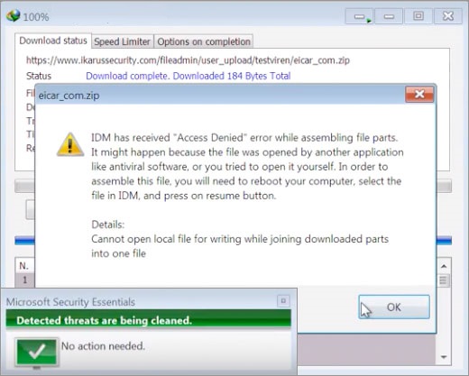 Antivirus checking in Internet Download Manager (IDM)