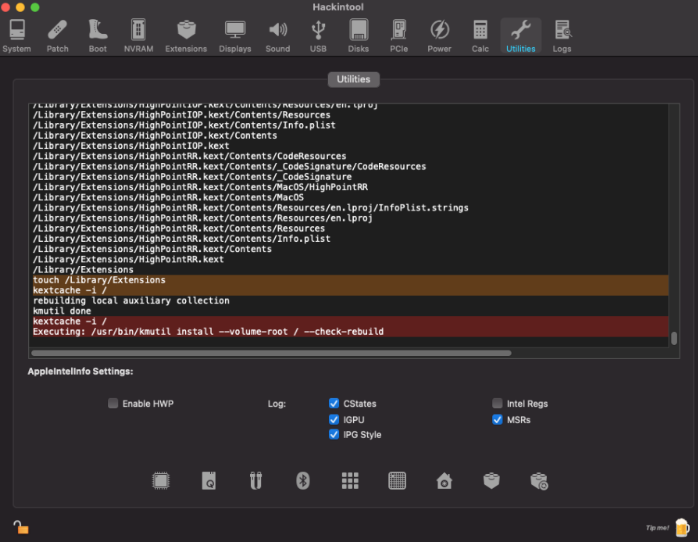 hackintool screenshot